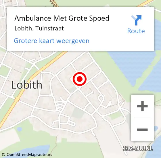 Locatie op kaart van de 112 melding: Ambulance Met Grote Spoed Naar Lobith, Tuinstraat op 17 april 2022 18:16