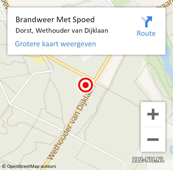 Locatie op kaart van de 112 melding: Brandweer Met Spoed Naar Dorst, Wethouder van Dijklaan op 17 april 2022 20:56
