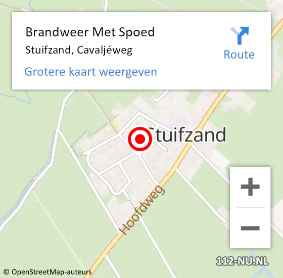 Locatie op kaart van de 112 melding: Brandweer Met Spoed Naar Stuifzand, Cavaljéweg op 18 april 2022 01:42