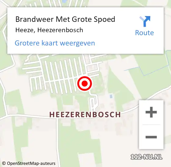 Locatie op kaart van de 112 melding: Brandweer Met Grote Spoed Naar Heeze, Heezerenbosch op 18 april 2022 04:00