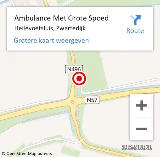 Locatie op kaart van de 112 melding: Ambulance Met Grote Spoed Naar Hellevoetsluis, Zwartedijk op 18 april 2022 10:00