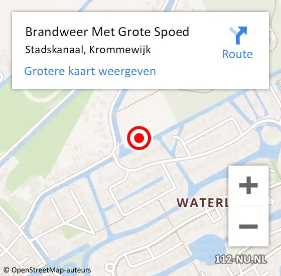 Locatie op kaart van de 112 melding: Brandweer Met Grote Spoed Naar Stadskanaal, Krommewijk op 18 april 2022 10:59