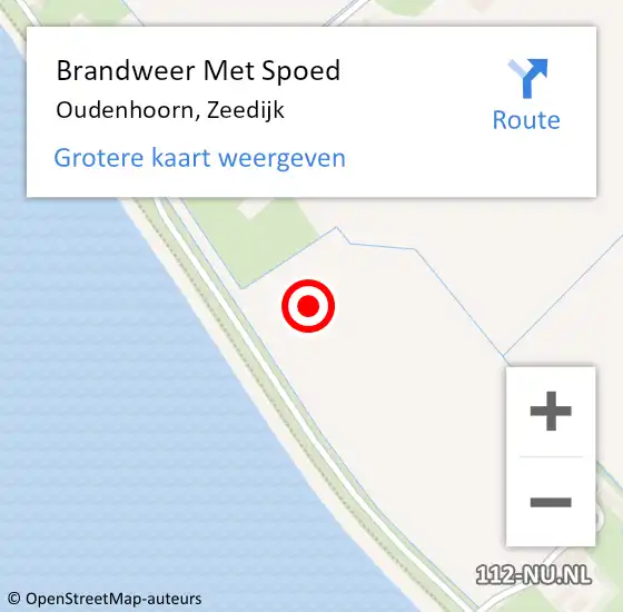 Locatie op kaart van de 112 melding: Brandweer Met Spoed Naar Oudenhoorn, Zeedijk op 18 april 2022 12:10