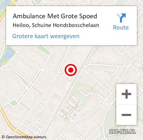 Locatie op kaart van de 112 melding: Ambulance Met Grote Spoed Naar Heiloo, Schuine Hondsbosschelaan op 18 april 2022 12:30