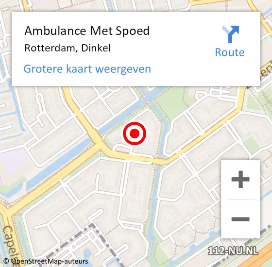 Locatie op kaart van de 112 melding: Ambulance Met Spoed Naar Rotterdam, Dinkel op 18 april 2022 15:57