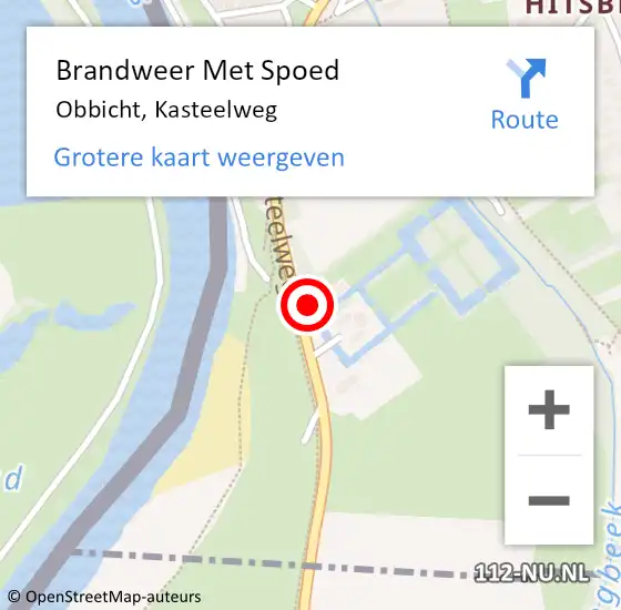 Locatie op kaart van de 112 melding: Brandweer Met Spoed Naar Obbicht, Kasteelweg op 18 april 2022 16:05