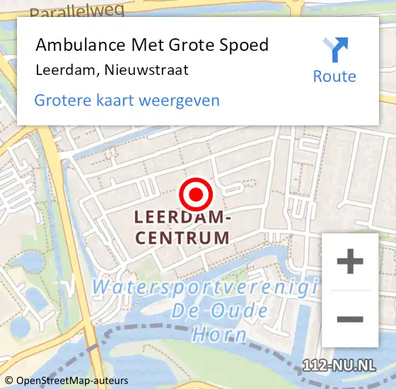 Locatie op kaart van de 112 melding: Ambulance Met Grote Spoed Naar Leerdam, Nieuwstraat op 18 april 2022 17:10