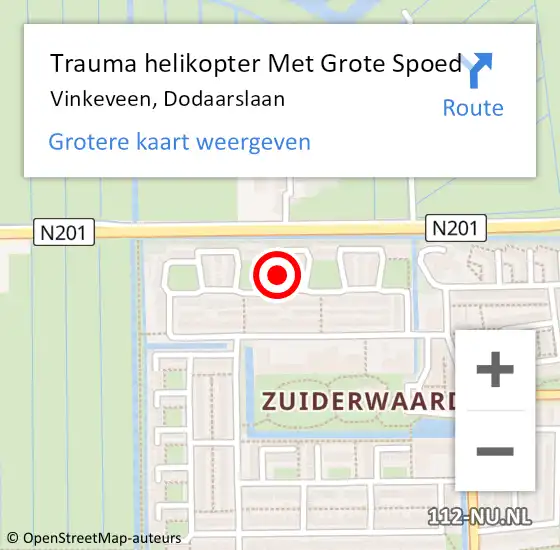 Locatie op kaart van de 112 melding: Trauma helikopter Met Grote Spoed Naar Vinkeveen, Dodaarslaan op 18 april 2022 21:32