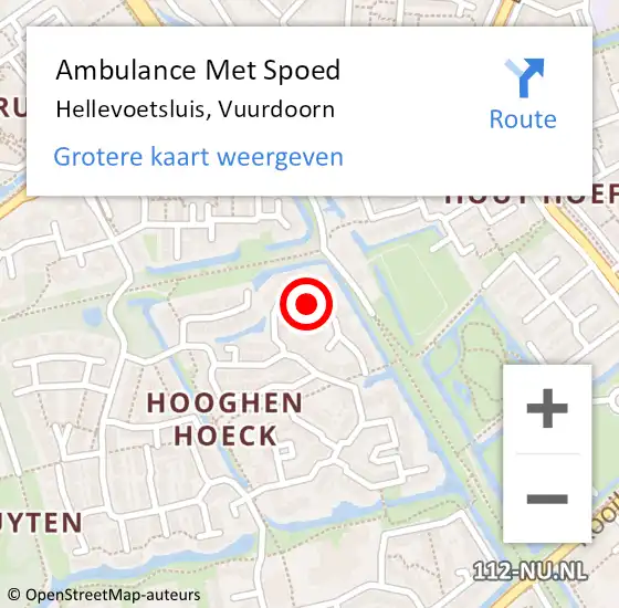 Locatie op kaart van de 112 melding: Ambulance Met Spoed Naar Hellevoetsluis, Vuurdoorn op 19 april 2022 01:12