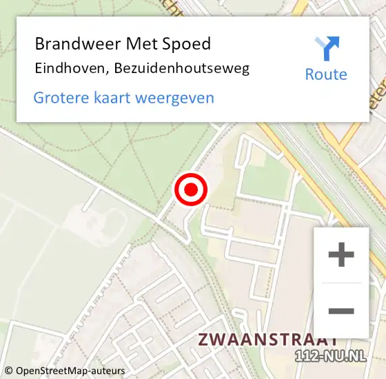 Locatie op kaart van de 112 melding: Brandweer Met Spoed Naar Eindhoven, Bezuidenhoutseweg op 19 april 2022 10:37