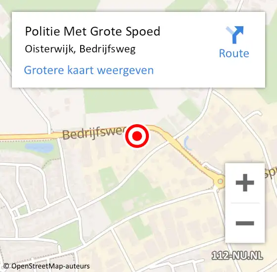 Locatie op kaart van de 112 melding: Politie Met Grote Spoed Naar Oisterwijk, Bedrijfsweg op 19 april 2022 13:23