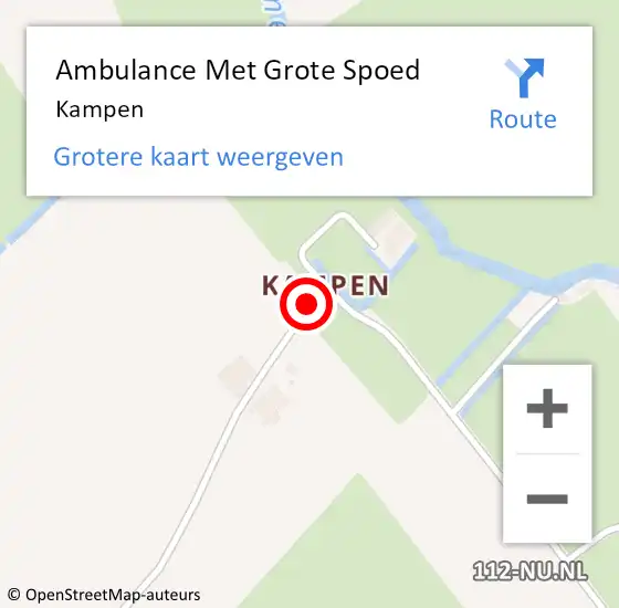 Locatie op kaart van de 112 melding: Ambulance Met Grote Spoed Naar Kampen op 19 april 2022 13:47