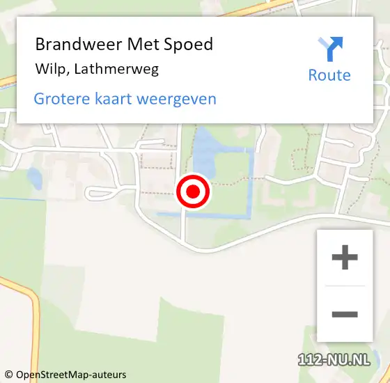 Locatie op kaart van de 112 melding: Brandweer Met Spoed Naar Wilp, Lathmerweg op 20 april 2022 08:40