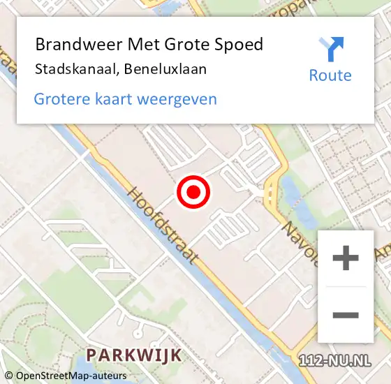 Locatie op kaart van de 112 melding: Brandweer Met Grote Spoed Naar Stadskanaal, Beneluxlaan op 20 april 2022 08:44