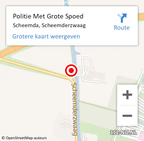 Locatie op kaart van de 112 melding: Politie Met Grote Spoed Naar Scheemda, Scheemderzwaag op 20 april 2022 09:38