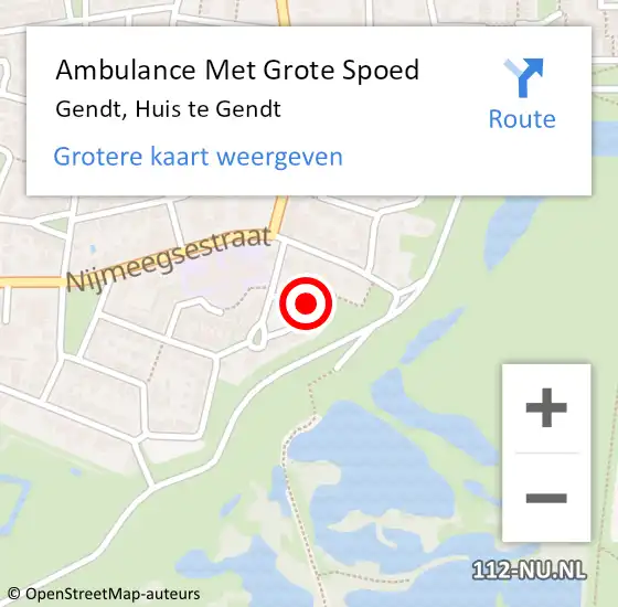 Locatie op kaart van de 112 melding: Ambulance Met Grote Spoed Naar Gendt, Huis te Gendt op 20 april 2022 11:41
