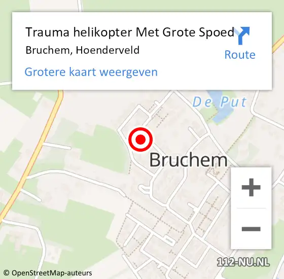 Locatie op kaart van de 112 melding: Trauma helikopter Met Grote Spoed Naar Bruchem, Hoenderveld op 20 april 2022 12:13