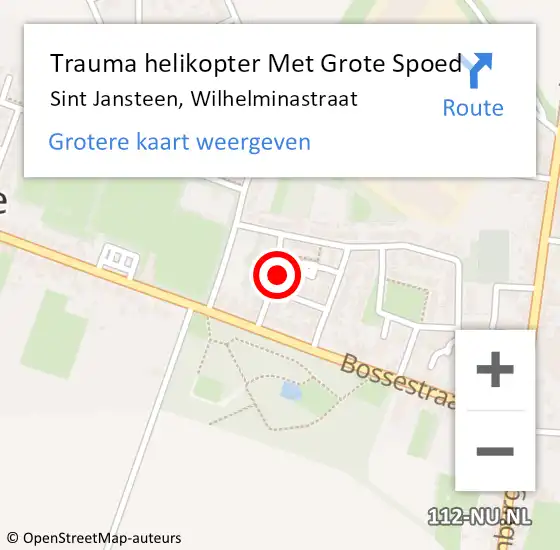 Locatie op kaart van de 112 melding: Trauma helikopter Met Grote Spoed Naar Sint Jansteen, Wilhelminastraat op 20 april 2022 12:55