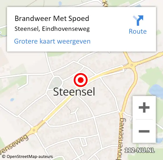Locatie op kaart van de 112 melding: Brandweer Met Spoed Naar Steensel, Eindhovenseweg op 20 april 2022 13:08