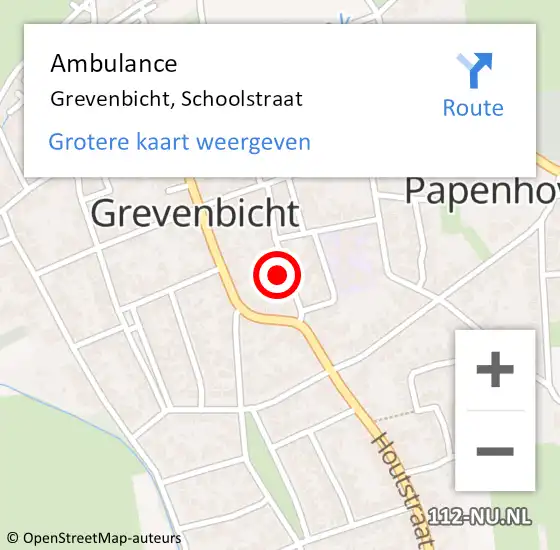 Locatie op kaart van de 112 melding: Ambulance Grevenbicht, Schoolstraat op 8 oktober 2013 11:11
