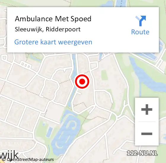 Locatie op kaart van de 112 melding: Ambulance Met Spoed Naar Sleeuwijk, Ridderpoort op 20 april 2022 17:21