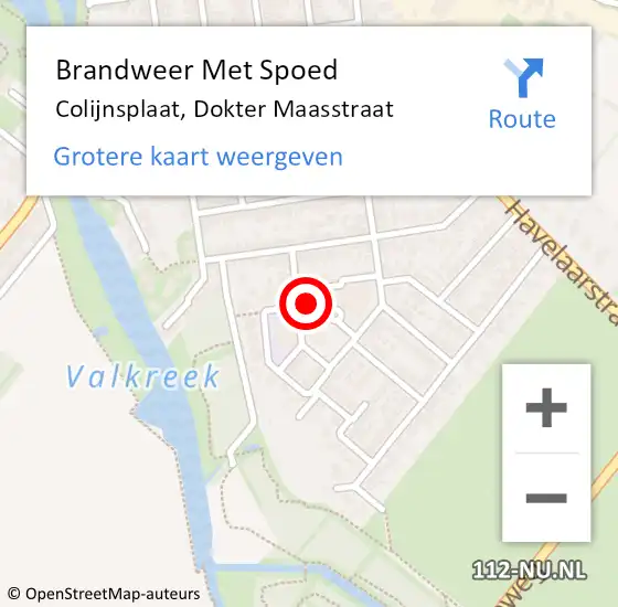 Locatie op kaart van de 112 melding: Brandweer Met Spoed Naar Colijnsplaat, Dokter Maasstraat op 20 april 2022 17:56