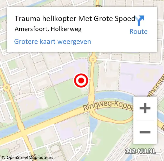 Locatie op kaart van de 112 melding: Trauma helikopter Met Grote Spoed Naar Amersfoort, Holkerweg op 20 april 2022 20:57