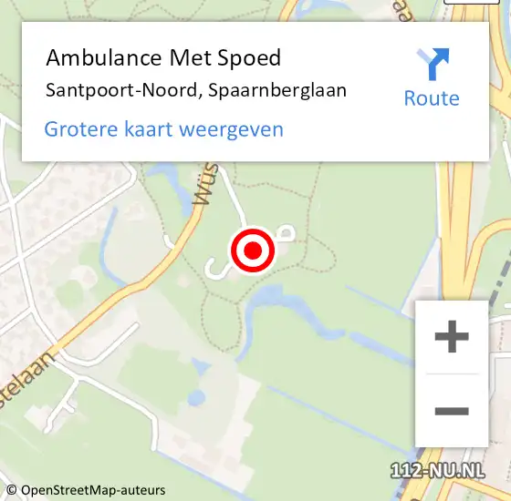 Locatie op kaart van de 112 melding: Ambulance Met Spoed Naar Santpoort-Noord, Spaarnberglaan op 21 april 2022 06:38