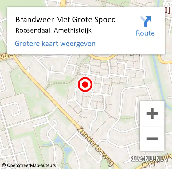 Locatie op kaart van de 112 melding: Brandweer Met Grote Spoed Naar Roosendaal, Amethistdijk op 21 april 2022 08:37