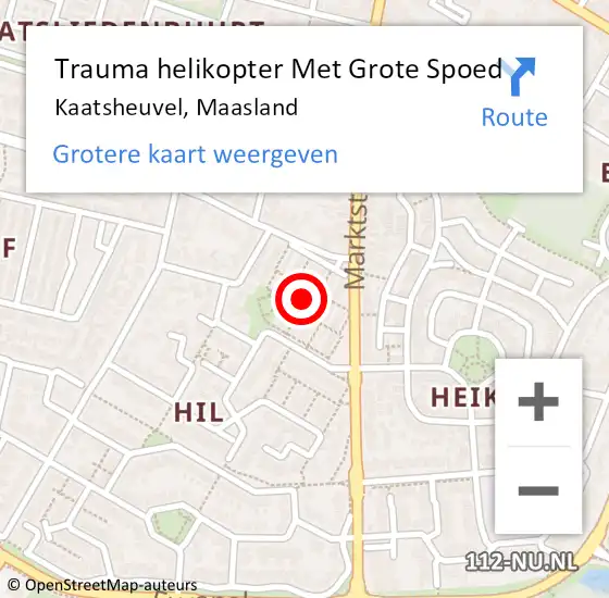 Locatie op kaart van de 112 melding: Trauma helikopter Met Grote Spoed Naar Kaatsheuvel, Maasland op 21 april 2022 12:05