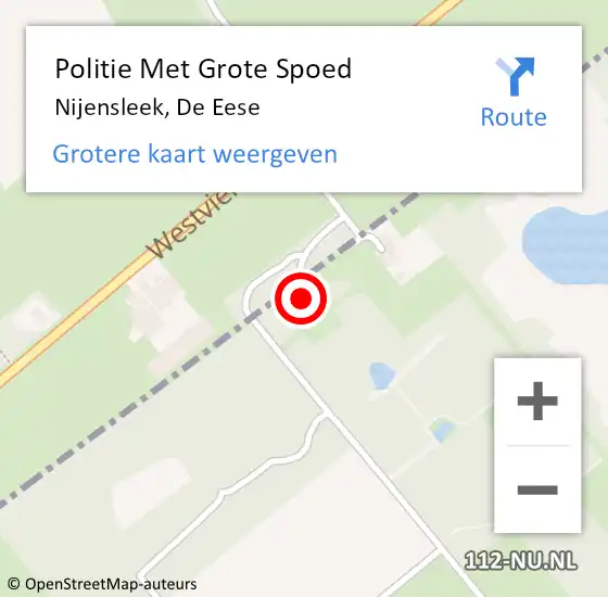 Locatie op kaart van de 112 melding: Politie Met Grote Spoed Naar Nijensleek, De Eese op 21 april 2022 14:56