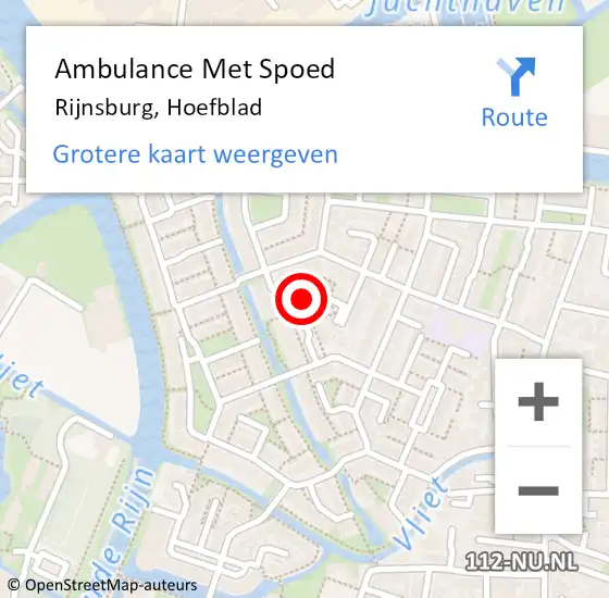 Locatie op kaart van de 112 melding: Ambulance Met Spoed Naar Rijnsburg, Hoefblad op 21 april 2022 16:28
