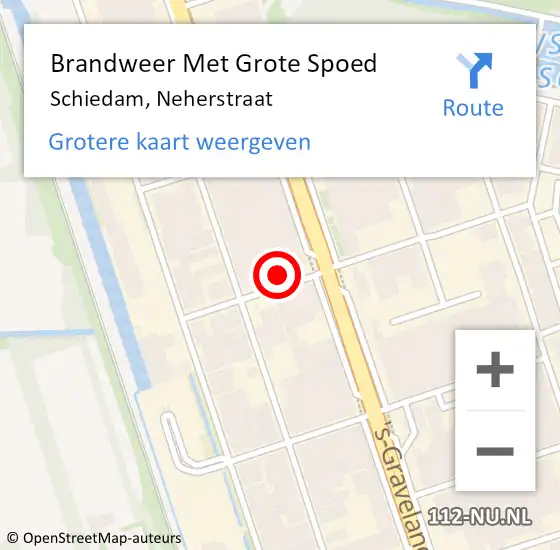 Locatie op kaart van de 112 melding: Brandweer Met Grote Spoed Naar Schiedam, Neherstraat op 21 april 2022 18:35