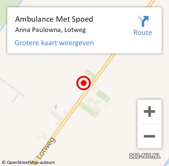 Locatie op kaart van de 112 melding: Ambulance Met Spoed Naar Anna Paulowna, Lotweg op 22 april 2022 04:51