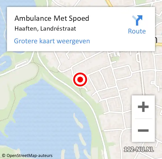 Locatie op kaart van de 112 melding: Ambulance Met Spoed Naar Haaften, Landréstraat op 22 april 2022 05:15