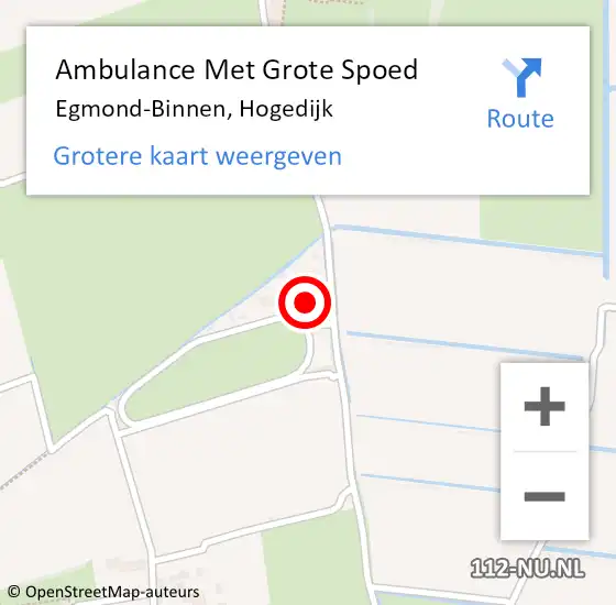 Locatie op kaart van de 112 melding: Ambulance Met Grote Spoed Naar Egmond-Binnen, Hogedijk op 22 april 2022 14:07