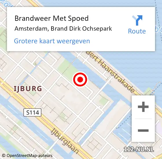 Locatie op kaart van de 112 melding: Brandweer Met Spoed Naar Amsterdam, Brand Dirk Ochsepark op 22 april 2022 17:02