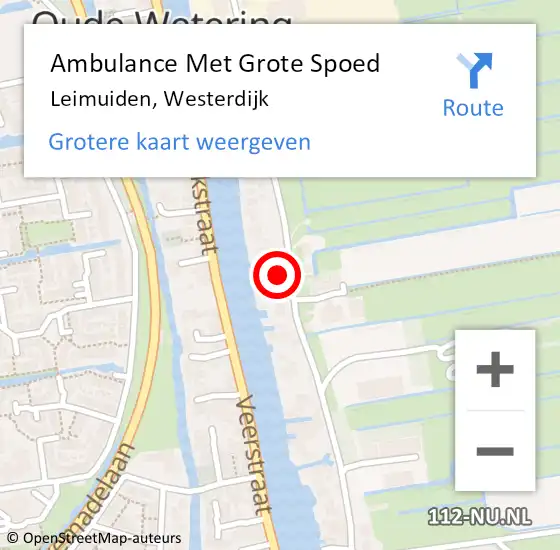 Locatie op kaart van de 112 melding: Ambulance Met Grote Spoed Naar Leimuiden, Westerdijk op 22 april 2022 17:40