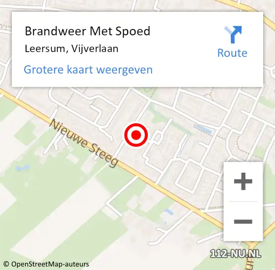 Locatie op kaart van de 112 melding: Brandweer Met Spoed Naar Leersum, Vijverlaan op 22 april 2022 19:01