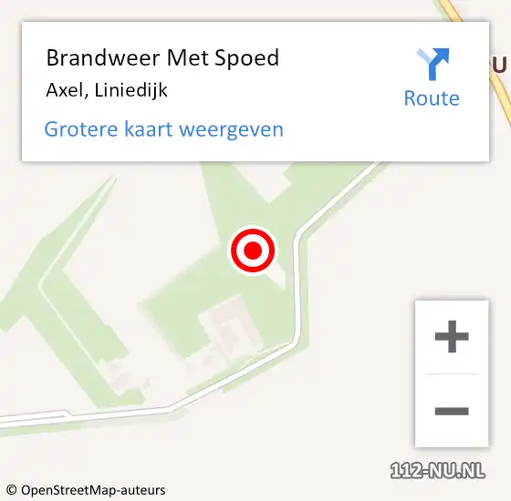 Locatie op kaart van de 112 melding: Brandweer Met Spoed Naar Axel, Liniedijk op 22 april 2022 21:00