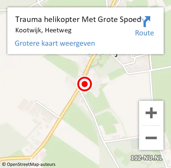 Locatie op kaart van de 112 melding: Trauma helikopter Met Grote Spoed Naar Kootwijk, Heetweg op 22 april 2022 21:38