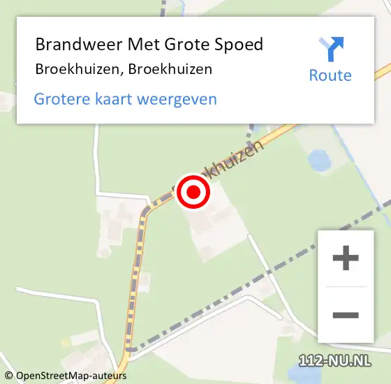 Locatie op kaart van de 112 melding: Brandweer Met Grote Spoed Naar Broekhuizen, Broekhuizen op 22 april 2022 22:58