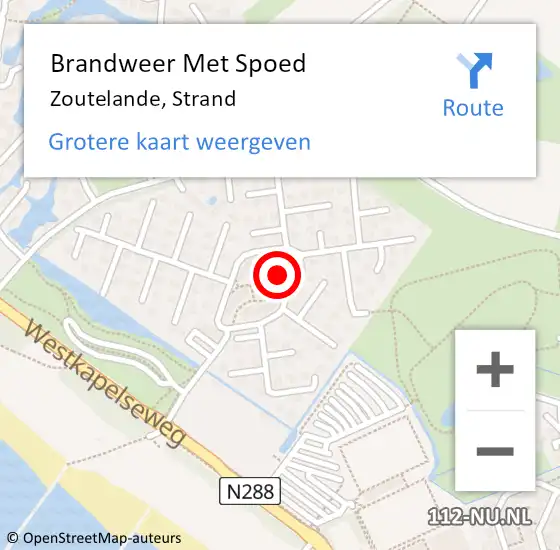 Locatie op kaart van de 112 melding: Brandweer Met Spoed Naar Zoutelande, Strand op 23 april 2022 01:46