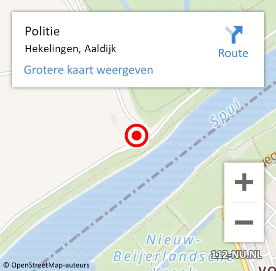 Locatie op kaart van de 112 melding: Politie Spijkenisse, Aaldijk op 23 april 2022 07:59