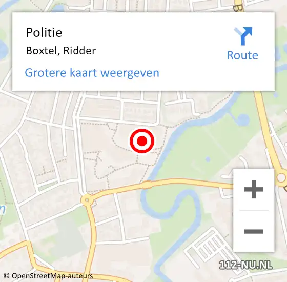 Locatie op kaart van de 112 melding: Politie Boxtel, Ridder op 23 april 2022 09:56