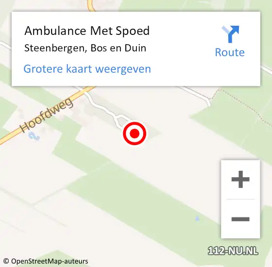 Locatie op kaart van de 112 melding: Ambulance Met Spoed Naar Steenbergen, Bos en Duin op 23 april 2022 10:01