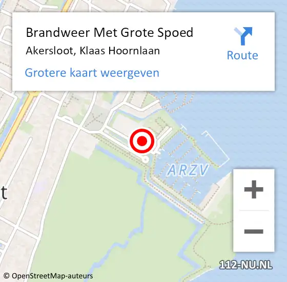 Locatie op kaart van de 112 melding: Brandweer Met Grote Spoed Naar Akersloot, Klaas Hoornlaan op 23 april 2022 10:22