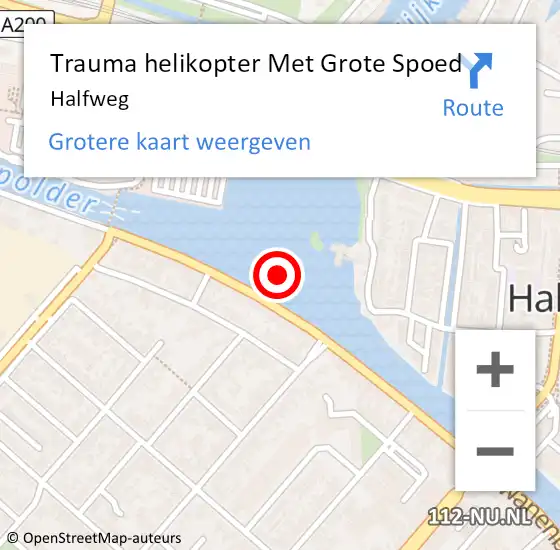 Locatie op kaart van de 112 melding: Trauma helikopter Met Grote Spoed Naar Halfweg op 23 april 2022 11:24