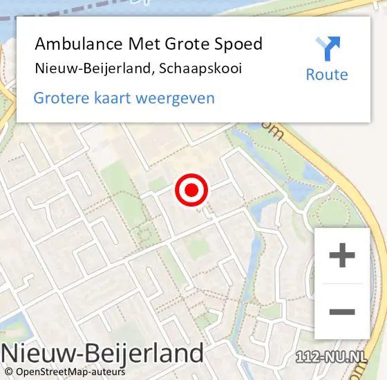 Locatie op kaart van de 112 melding: Ambulance Met Grote Spoed Naar Nieuw-Beijerland, Schaapskooi op 23 april 2022 21:05