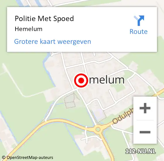 Locatie op kaart van de 112 melding: Politie Met Spoed Naar Hemelum op 23 april 2022 22:36